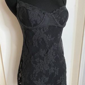 Y2K VS 2005 Black Stretchable Fishnet with Lace Teddy (S)